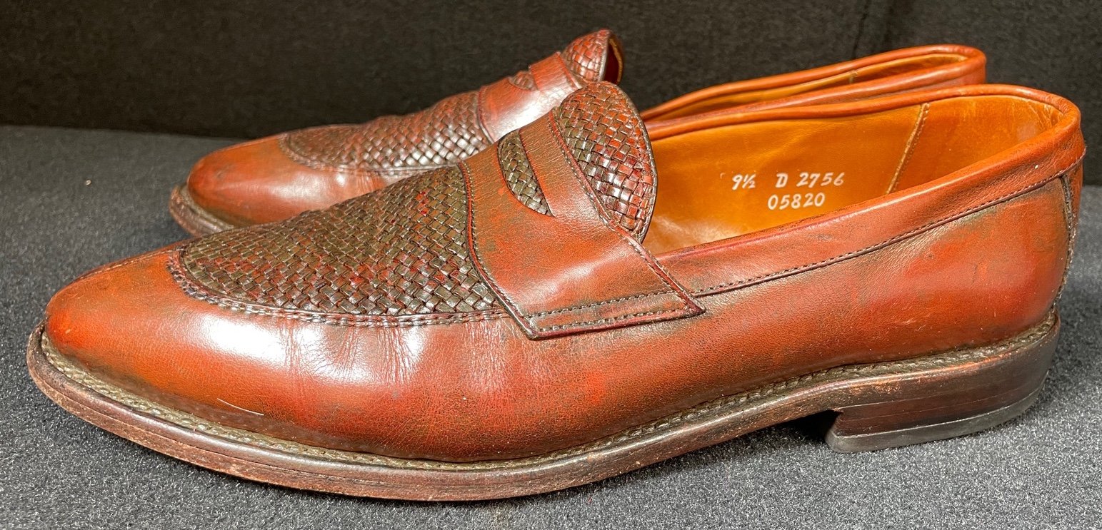 Mens Size 9.5 - Allen Edmond Leyland Chili Brown Slip-On Loafer - Great Cond!