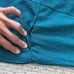 Soft Surroundings Blue Teal Striped Roll Tab Cowl Neck Tunic Top