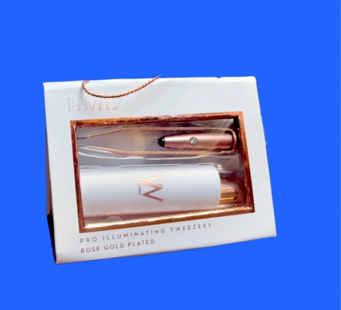 LA-TWEEZ Pro Illuminating Tweezers Rose Gold Plated NIB MSRPR 46