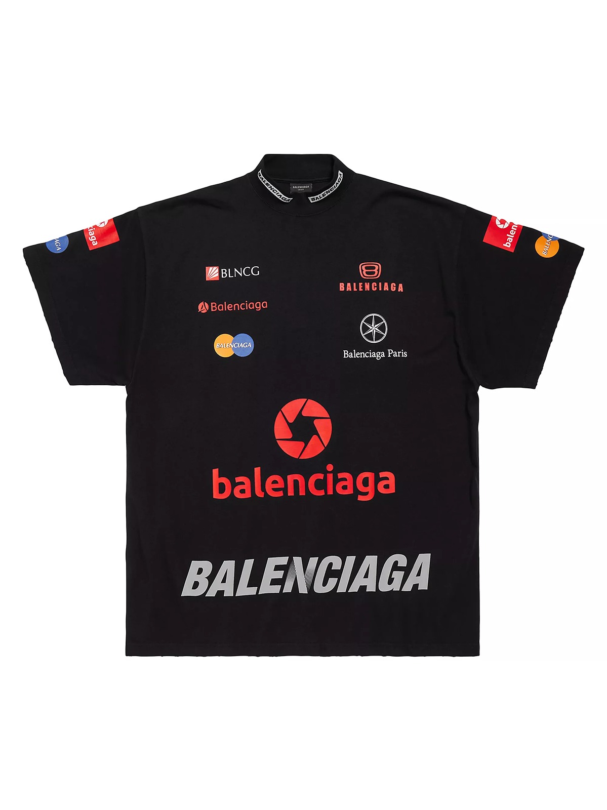 Balenciaga Top League Tee T Shirt Short Sleeve In Black Men Oversized S M Large