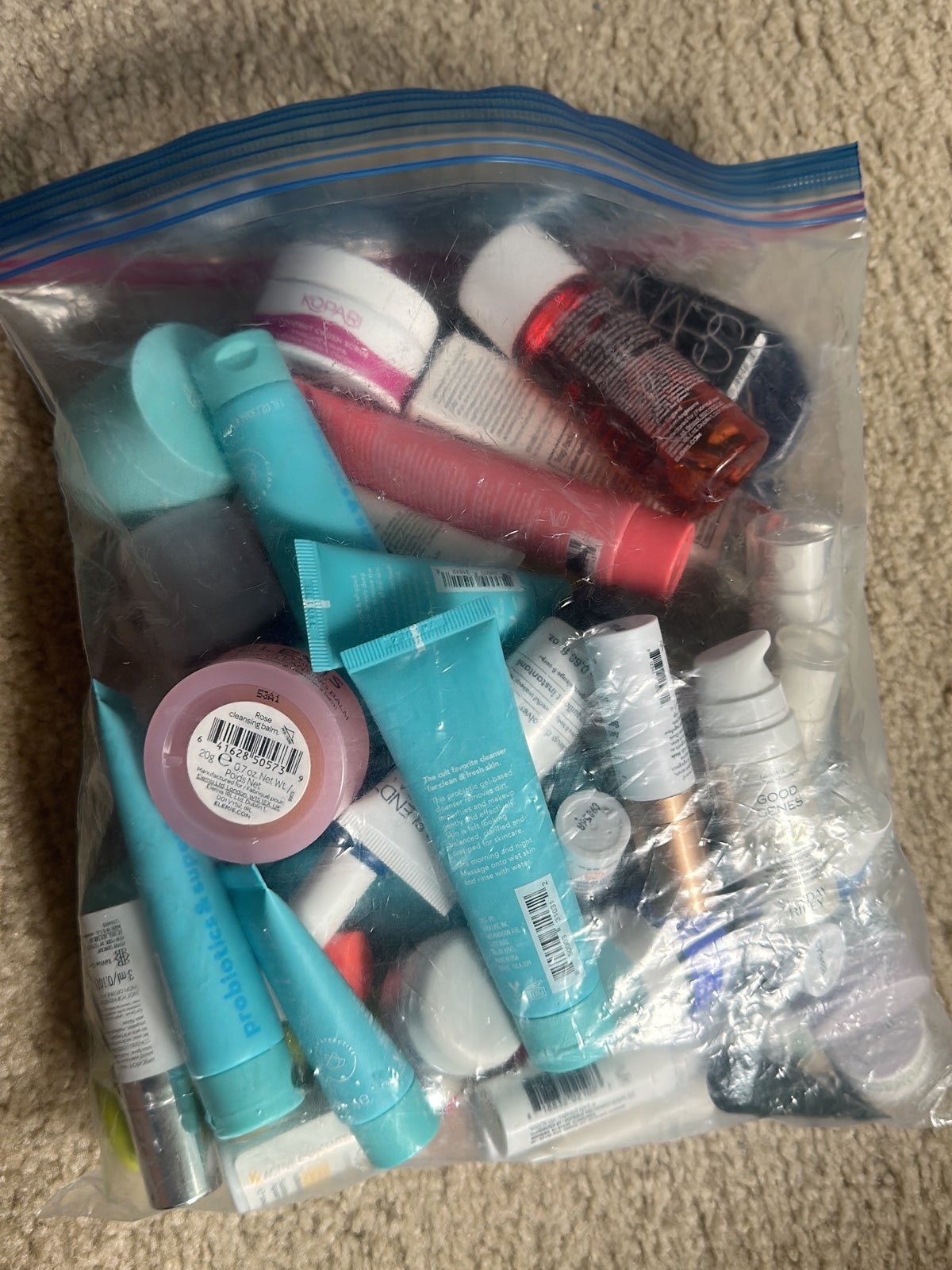 A TON of travel size skin care spf and more!