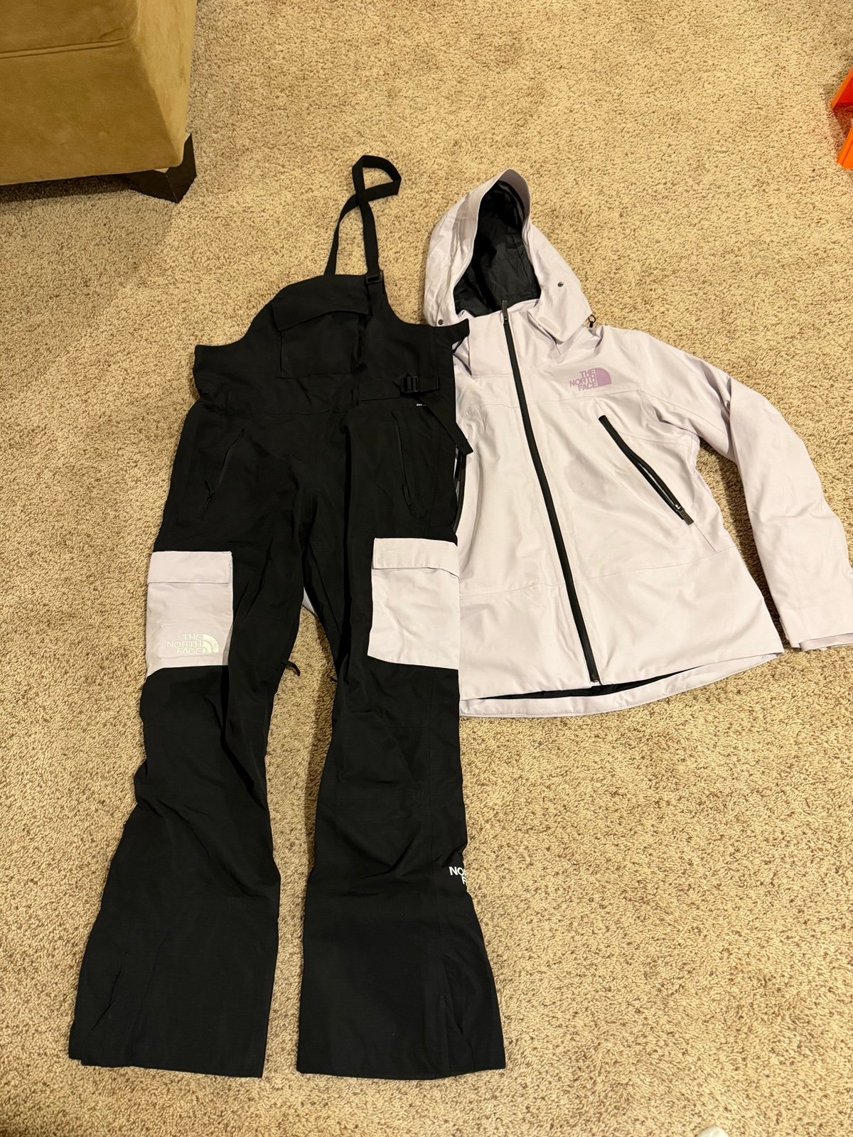 Women’s The North Face Set Freedom Bibs and Lenado Insulated Jacket Lavender L