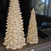 Resin Christmas Tree Figurines, 2Pcs Distressed White with Gold Table top