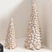 Resin Christmas Tree Figurines, 2Pcs Distressed White with Gold Table top