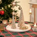 Resin Christmas Tree Figurines, 2Pcs Distressed White with Gold Table top