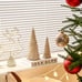 Resin Christmas Tree Figurines, 2Pcs Distressed White with Gold Table top