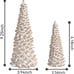 Resin Christmas Tree Figurines, 2Pcs Distressed White with Gold Table top