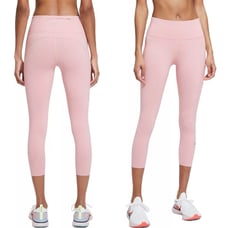 Nike Women's Epic Luxe Mid-Rise Crop Sz L In Pink