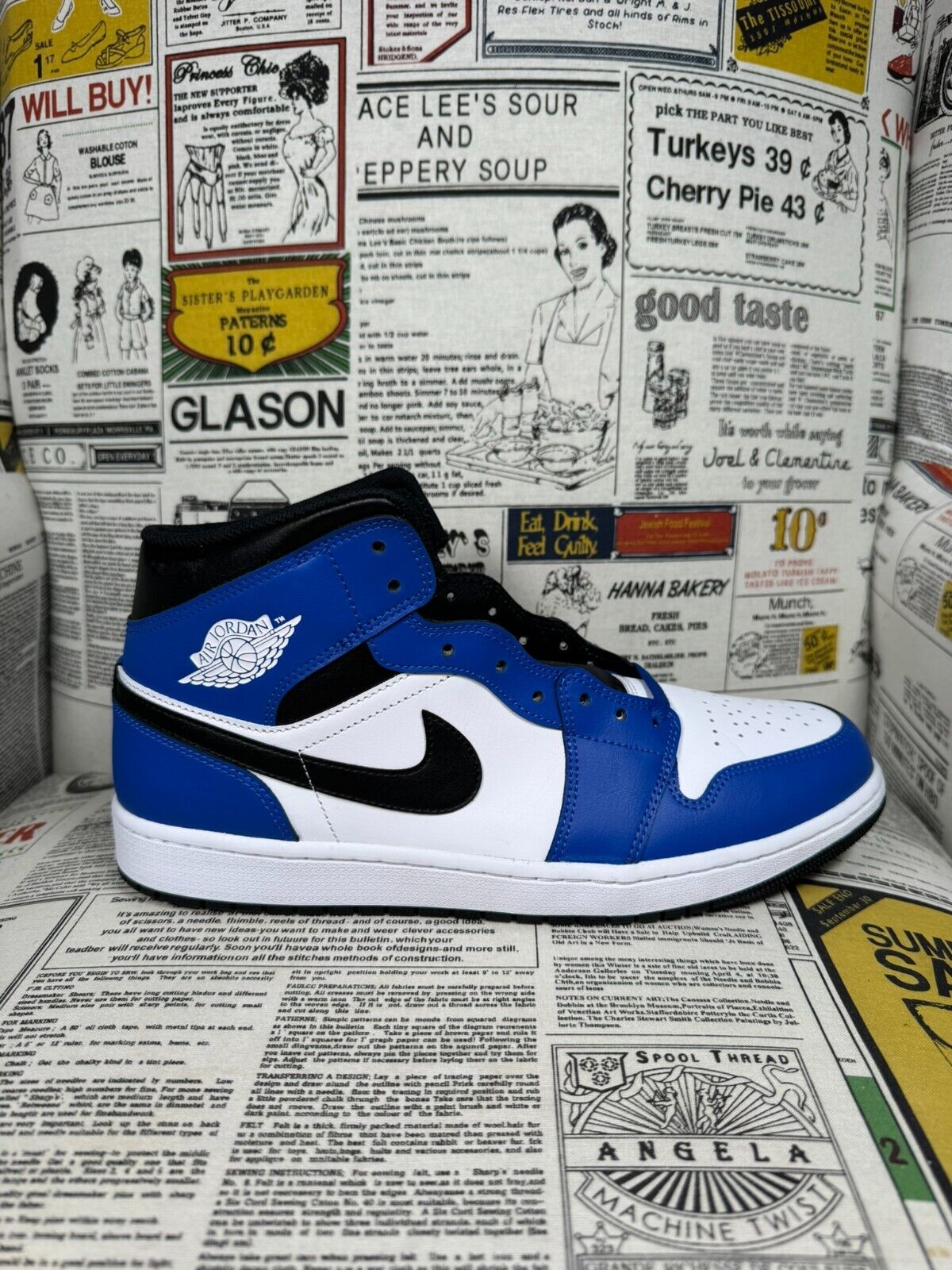 Nike Air Jordan 1 Mid Game Royal White Black DQ8426-402 Men Size 12.5