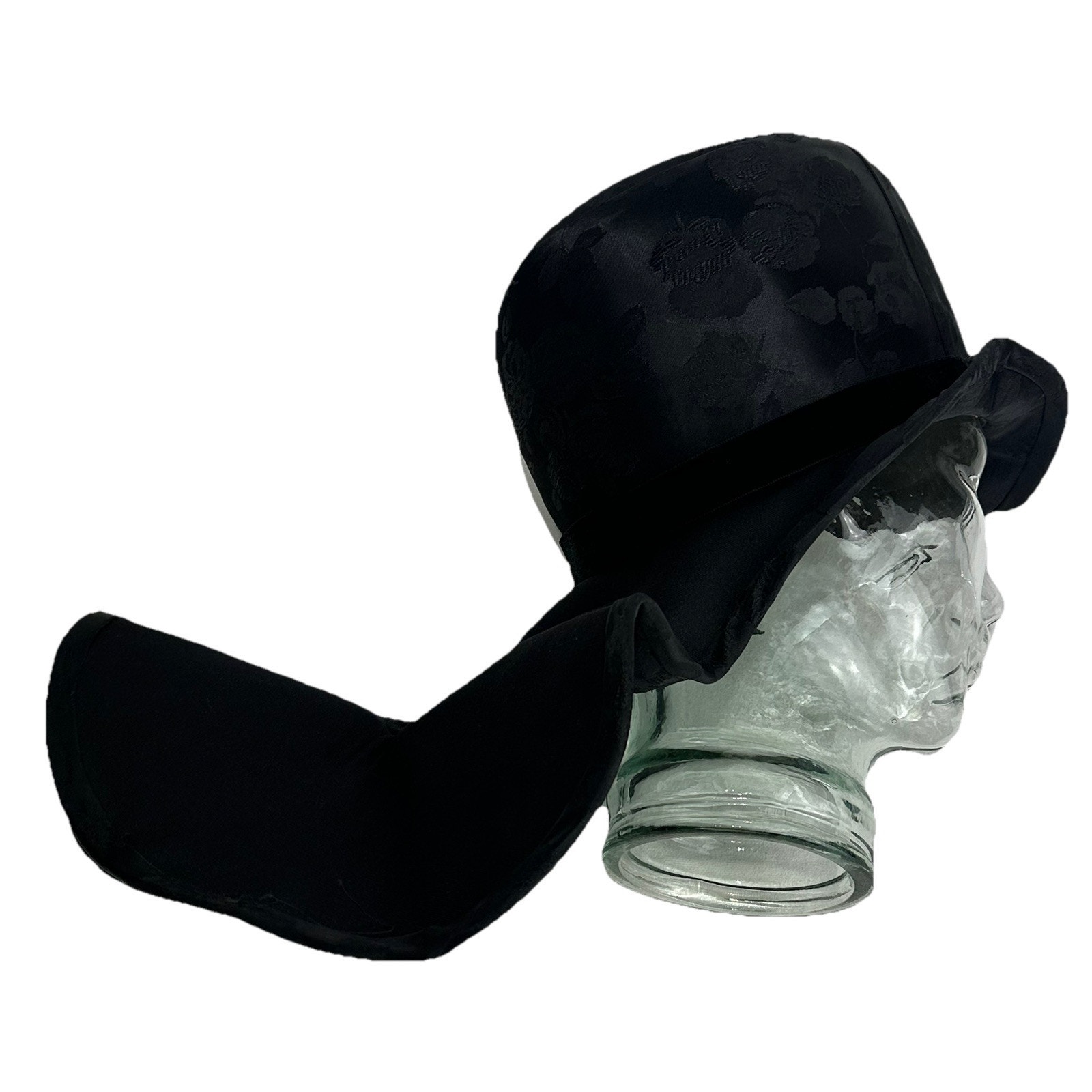 Bert Of LA Cali Vintage Victorian Witch Tear-drop Gothic Bridal Top Hat W/ Train