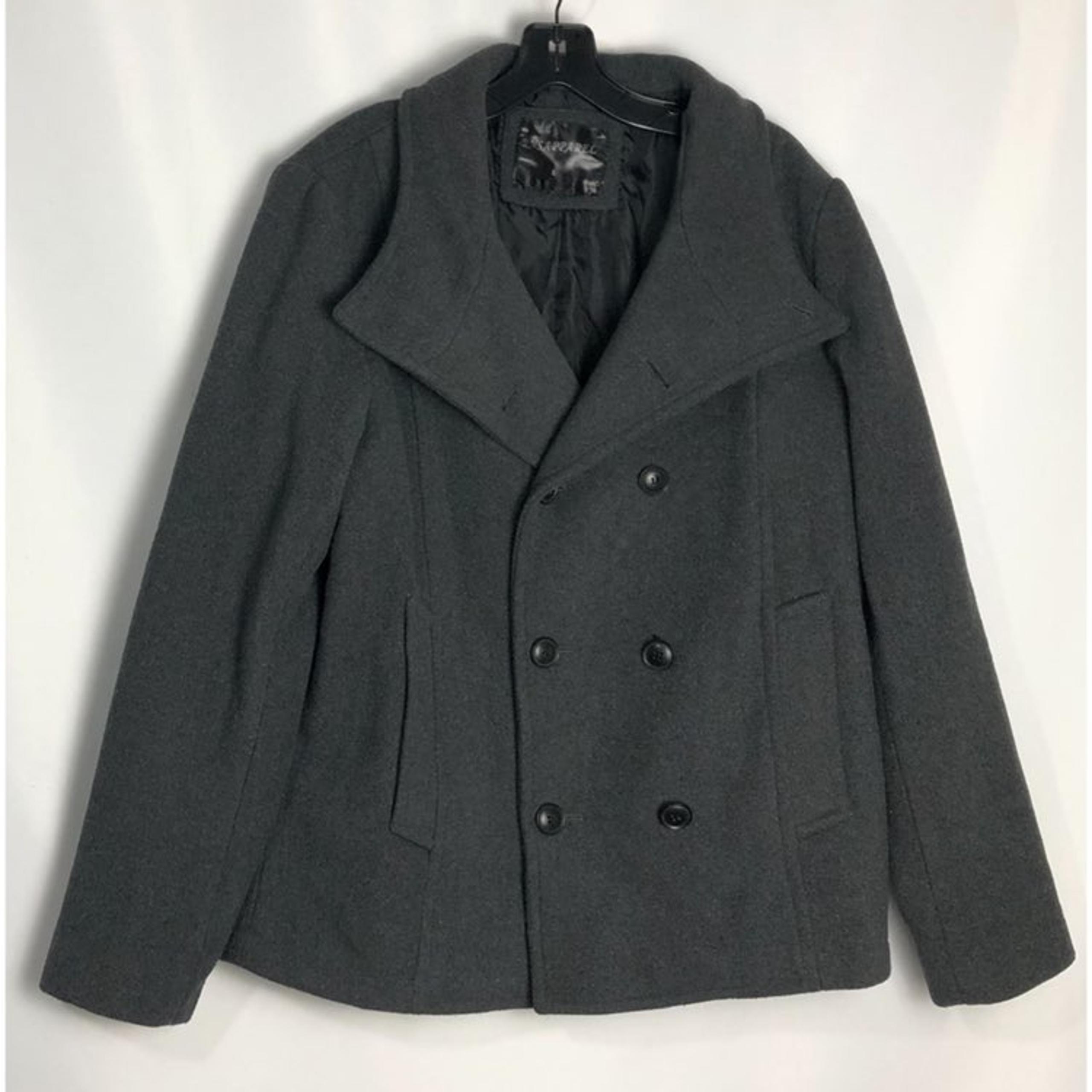 RNS APPAREL Wool Blend Pea-Coat Sz L