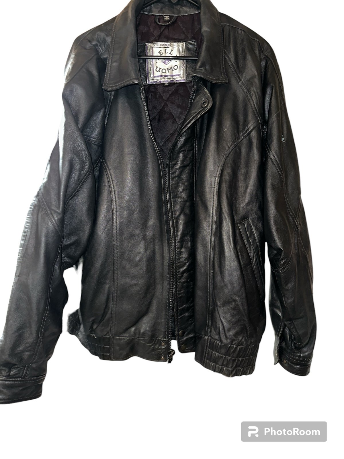 Vintage Pelle Uomo Genuine Leather Jacket Mens XL XtraLarge