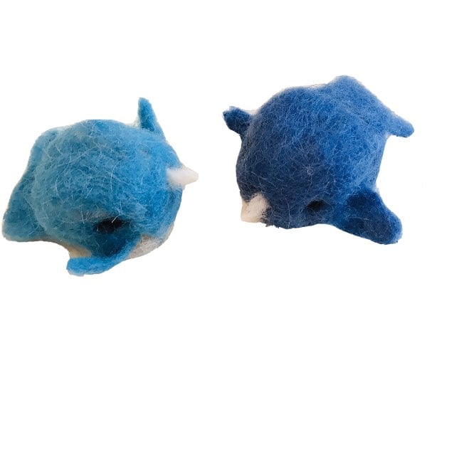 Narwhal Wool Dryer Balls 2pcs Handmade