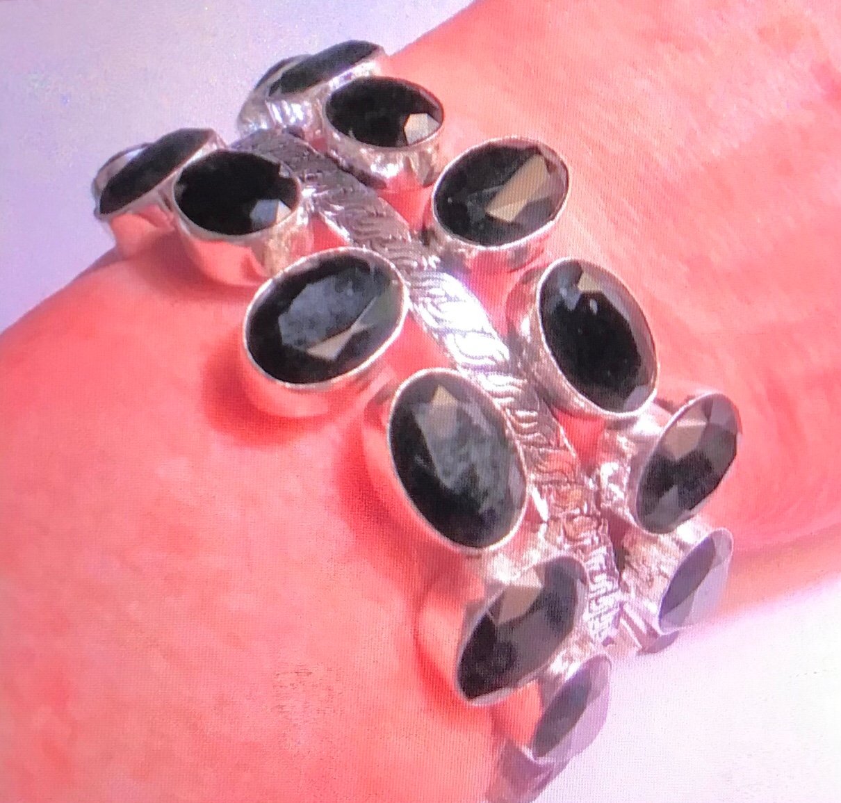 Black Onyx 925 Sterling Silver Cuff Bracelet