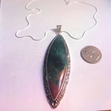 Blood Stone Jasper 925 Sterling Silver Necklace