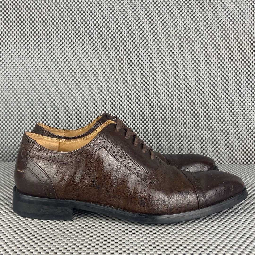 Salvatore Ferragamo Tramezza Dress Shoes Mens 42 Brown Leather Made In Italy