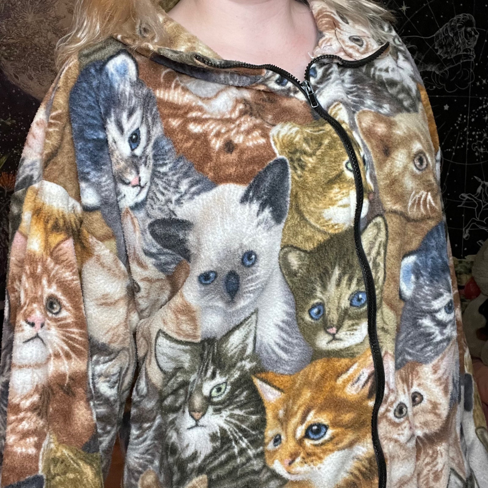 Black Mountain Black Cat Fleece Jackets for Women Mercari