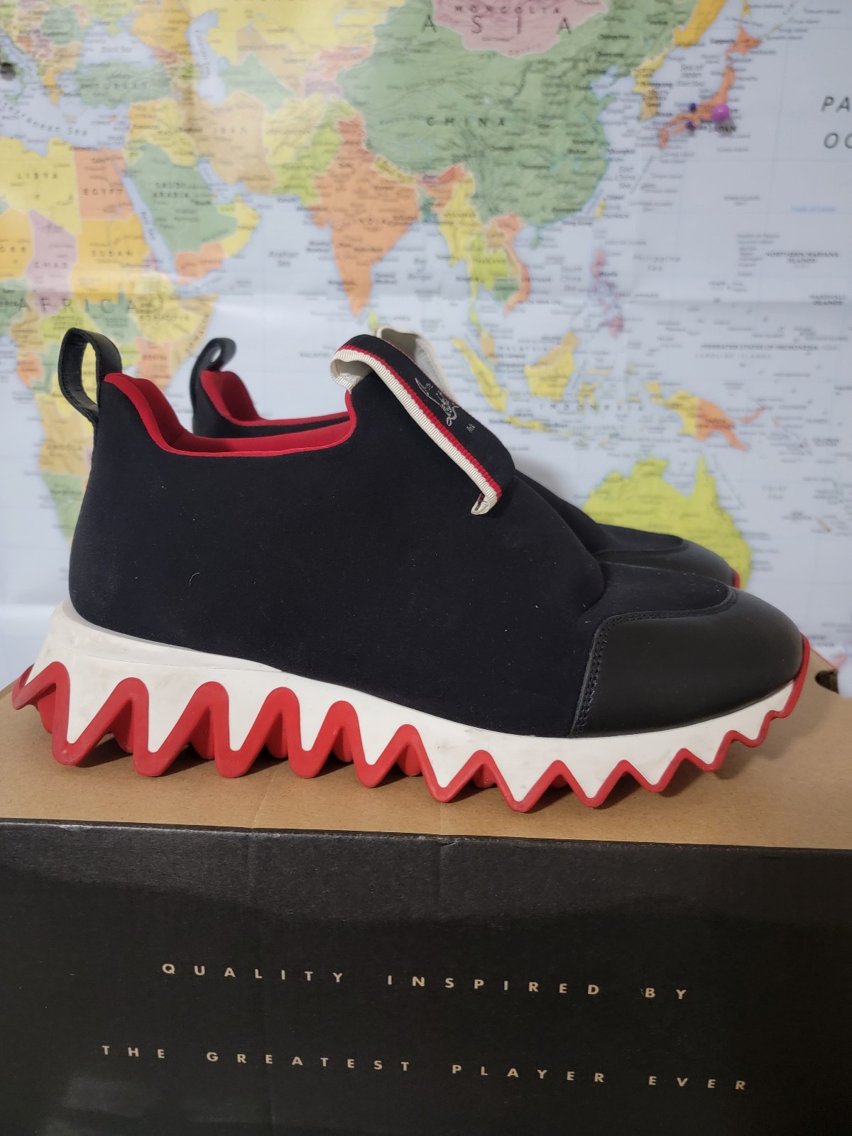 Christian Louboutin Loubishark Donna Flat, Black Athletic Shoes - size 39 women