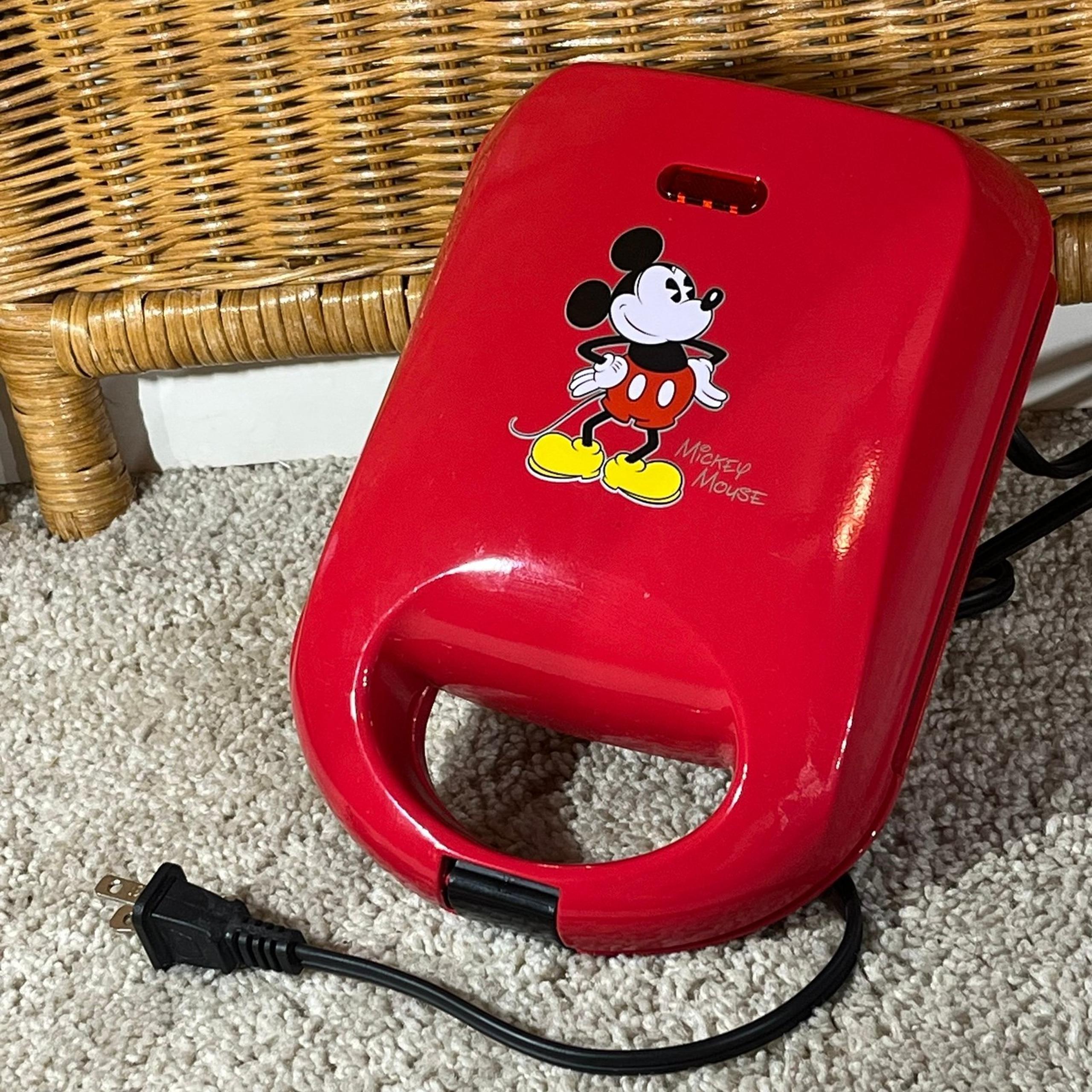 Disney Mickey Mouse red mini waffle or cake pop maker CLEAN TESTED WORKS kitchen