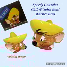 Looney Tunes Speedy Gonzales Chip & Dip Bowl Vtg Warner Bros 1999 *read* w Box