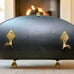 Firewood/Kindling Holder, Tin & Brass Claw Foot with Handle