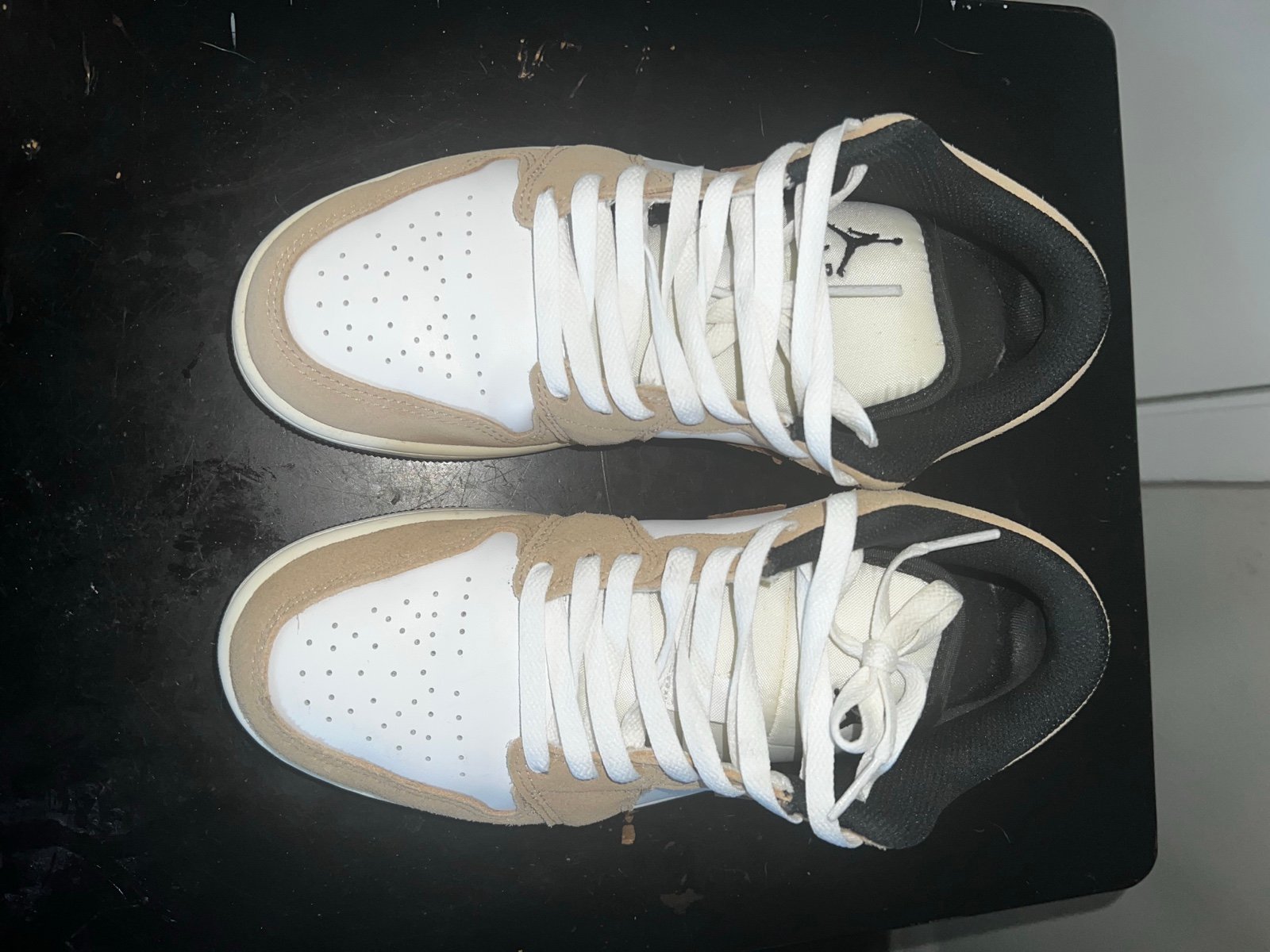 Tan and white Jordan’s