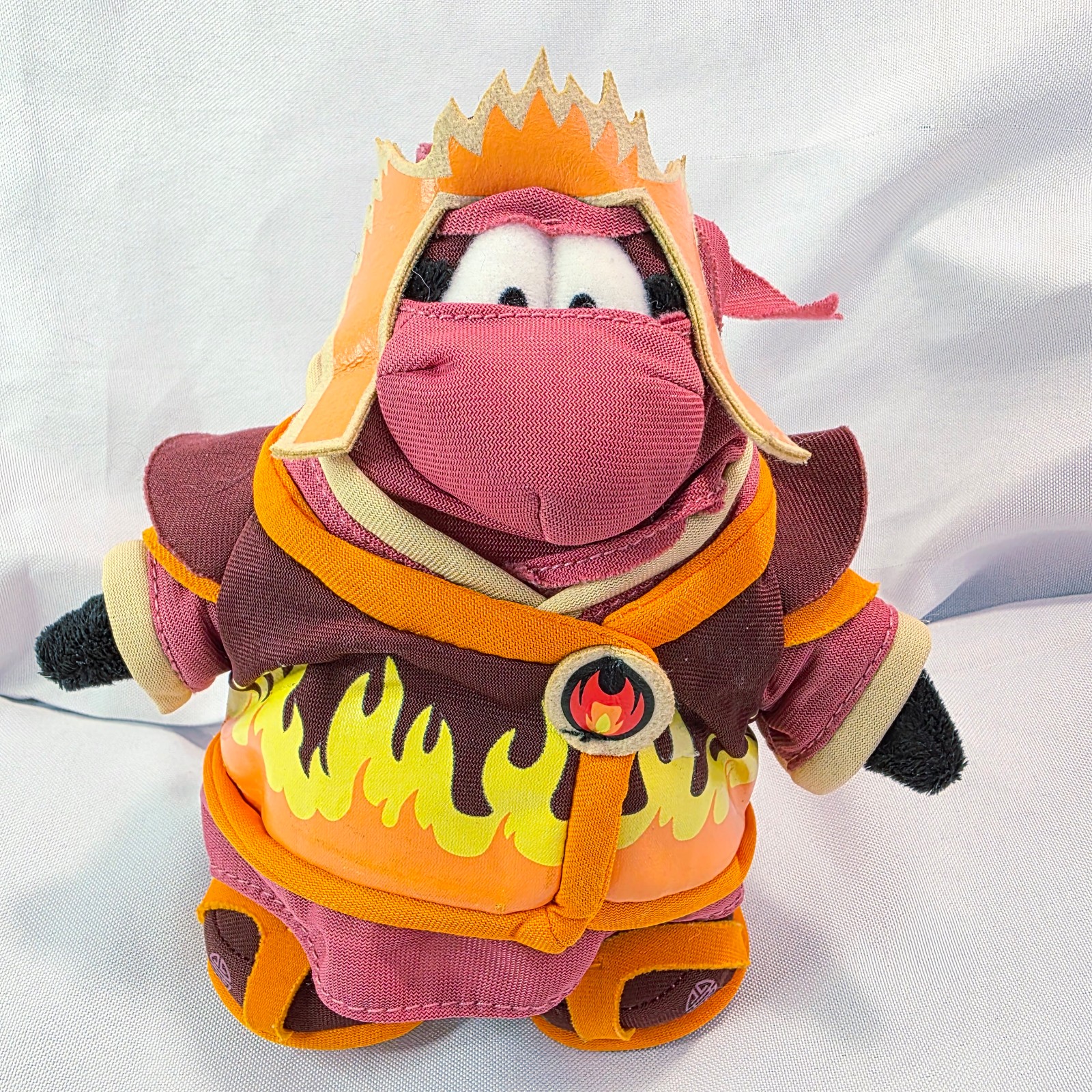 Disney Club Penguin Plush Fire Ninja Costume 8 Inch Stuffed Animal Toy