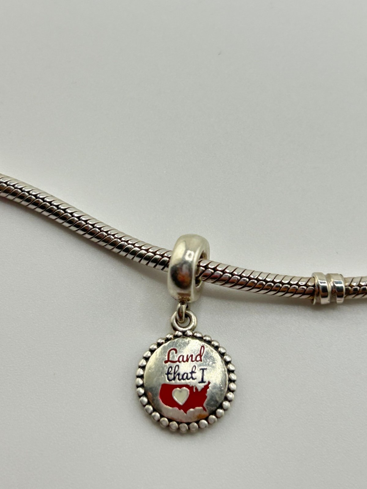 Authentic Pandora Sterling Silver Land That I Love Dangle Bead B800686