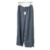 THEORY WOMENS SIZE SMALL DRAWSTRING CHAMBRAY DRAPE HEMP LINED WIDE-LEG PANT BLUE
