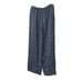 THEORY WOMENS SIZE SMALL DRAWSTRING CHAMBRAY DRAPE HEMP LINED WIDE-LEG PANT BLUE