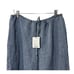 THEORY WOMENS SIZE SMALL DRAWSTRING CHAMBRAY DRAPE HEMP LINED WIDE-LEG PANT BLUE