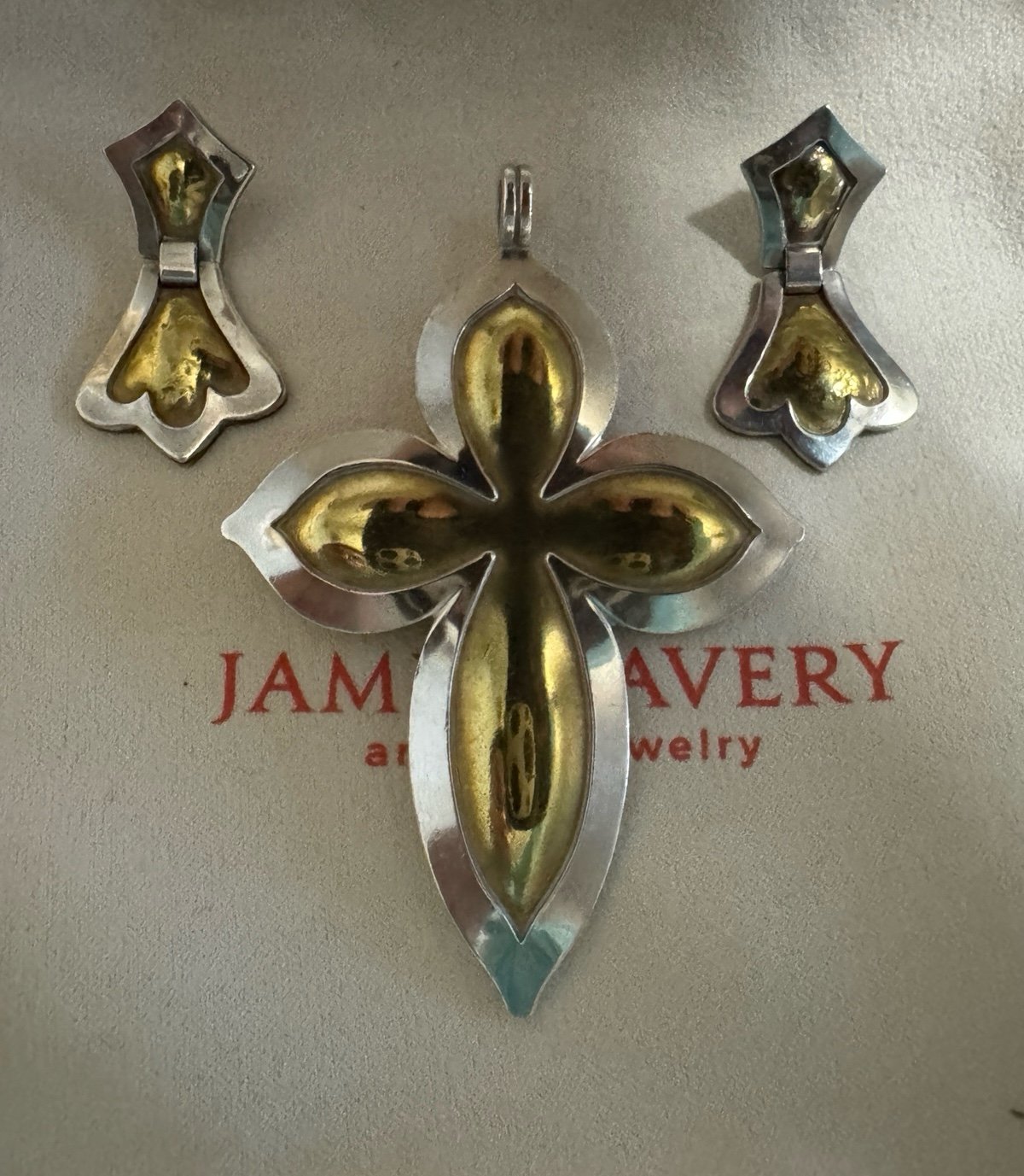 James Avery Iris Cross & Earrings