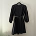 Marea Solana Mini Dress Seashell Detail Black Long Sleeve Small