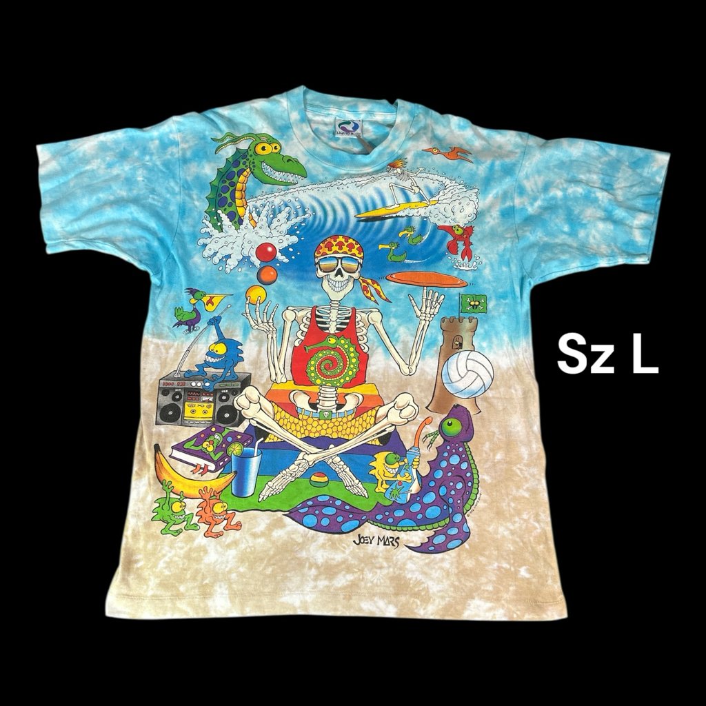VTG Liquid Blue Grateful Dead Joey Mars “The Beach” Sz L