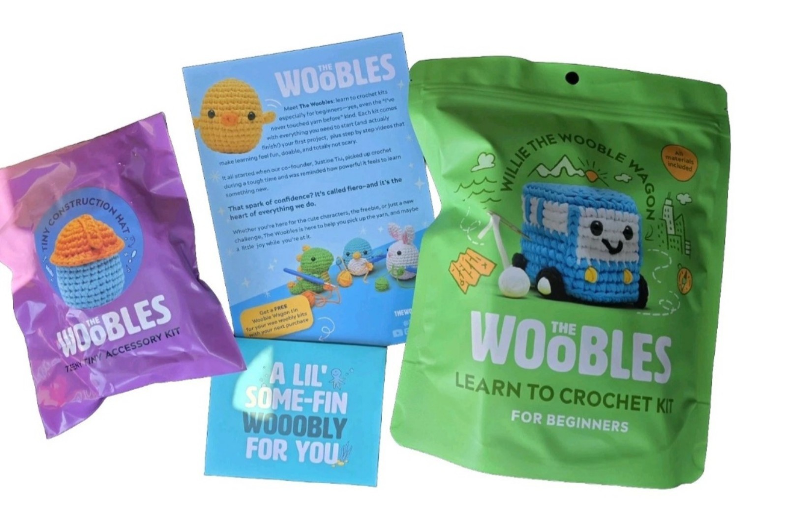 Willie The Wobble Wagon + Construction Hat Accessory Kit, Sticker Pack, Tin Code