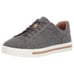 CLARKS Women's Un Maui Lace, gray wool like material w/ white rubber sole