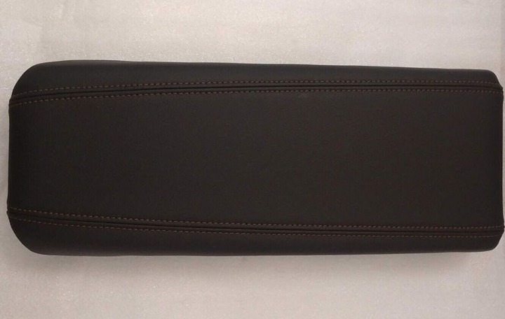Jet black center console leather armrest lid w/ tan stitching for Cadillac XT4