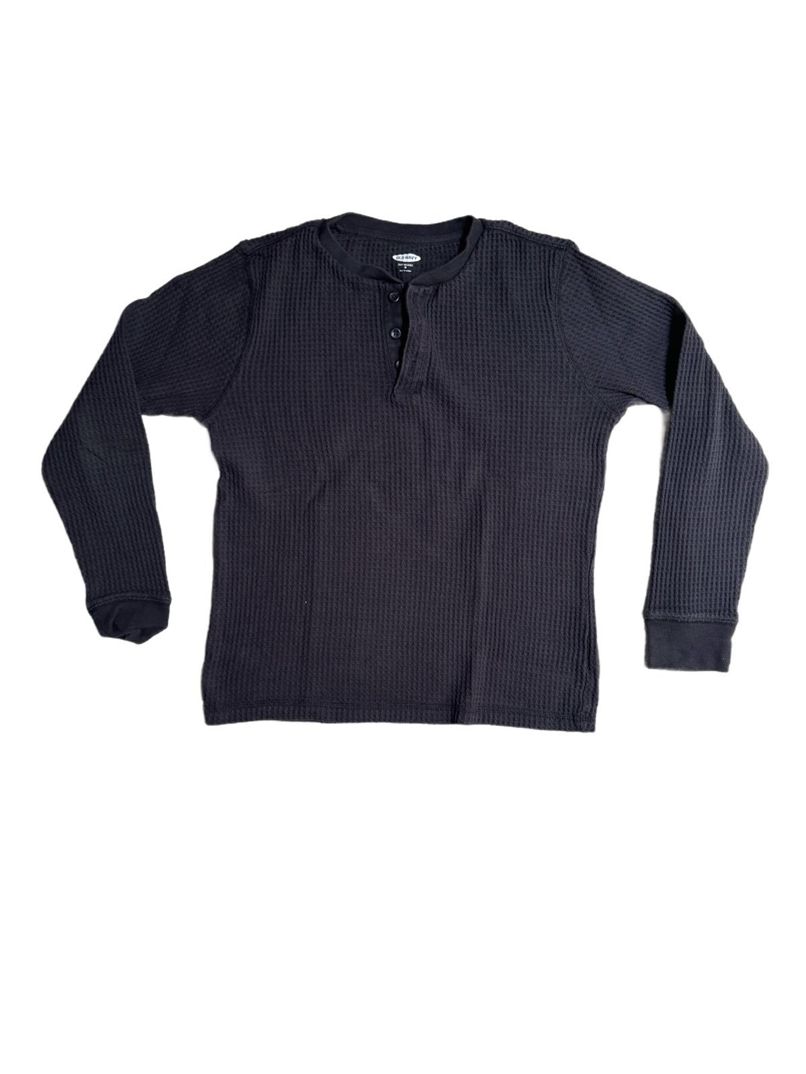 Soft Washed Waffle-Knit Henley Shirt for Men