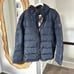 Michael Kors Men's Navy and Brown Puffer Jacket Premium Down
