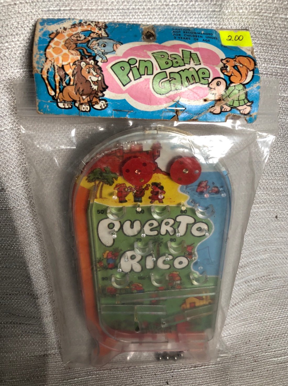 Vintage Rare Nos Souvenir Pinball Game Puerto Rico