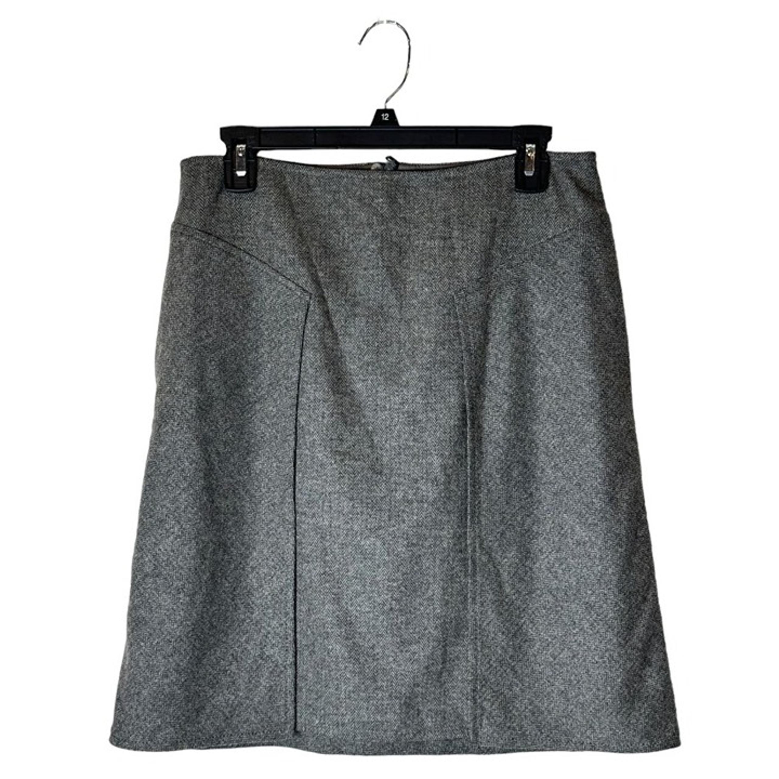 Escada Brown Gray Wool Blend Pocket Panel Front A Line Mini Skirt Size S