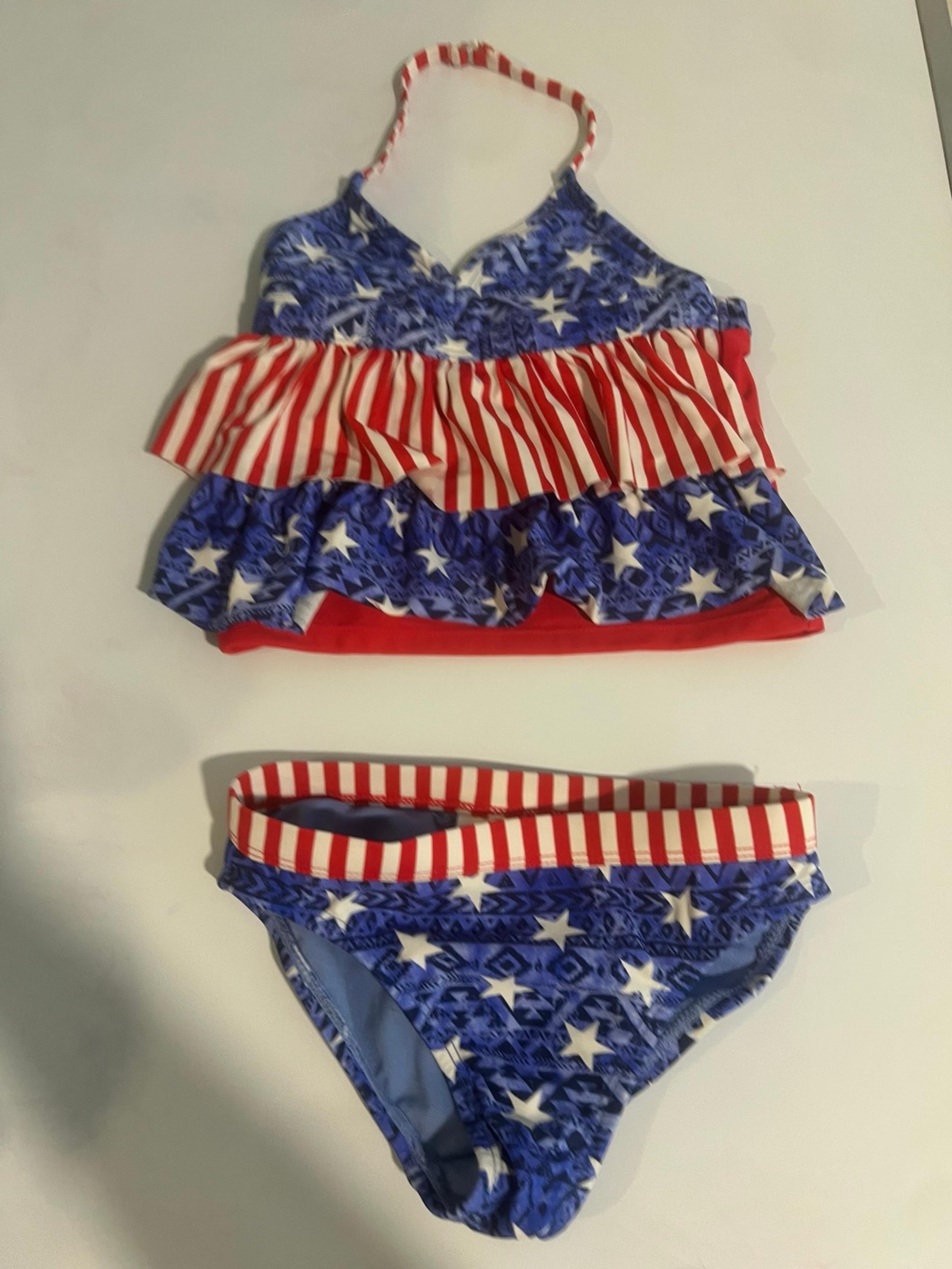 Patriotic two piece tankini 4/5t