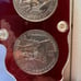 rare case illinois 150th Years of Progress medal round set in rare casing