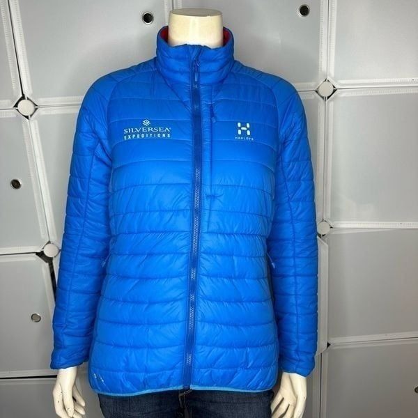 Haglofs Silversea Insulated Down Quilted Blue Puffer Jacket Size Small