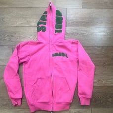 HMBL STAY HMBL Women's Full Zip Skull Hoodie, Women's, Size XS, Pink, Sweatshirt