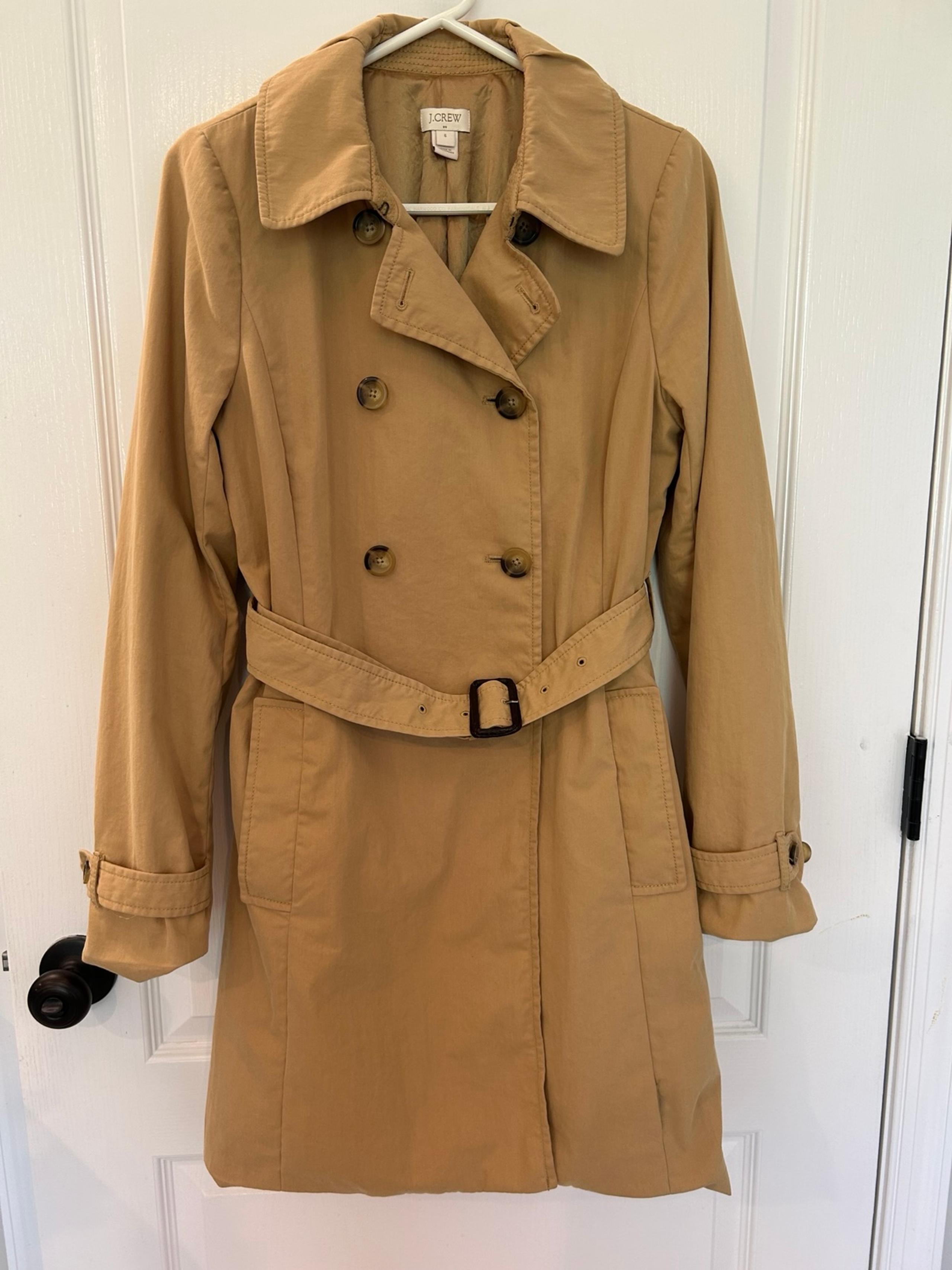 J. Crew Women’s Classic Tan Double Breasted Trench Coat Size 6