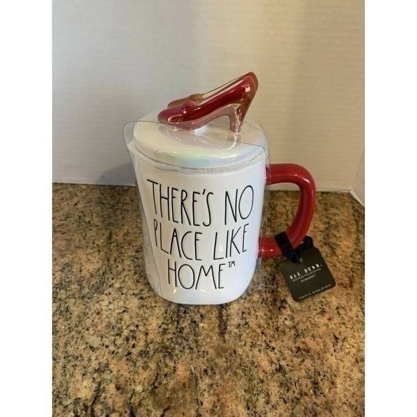 RAE DUNN Wizard Of Oz THERE'S NO PLACE LIKE HOME Mug Dorothy Red Slippers