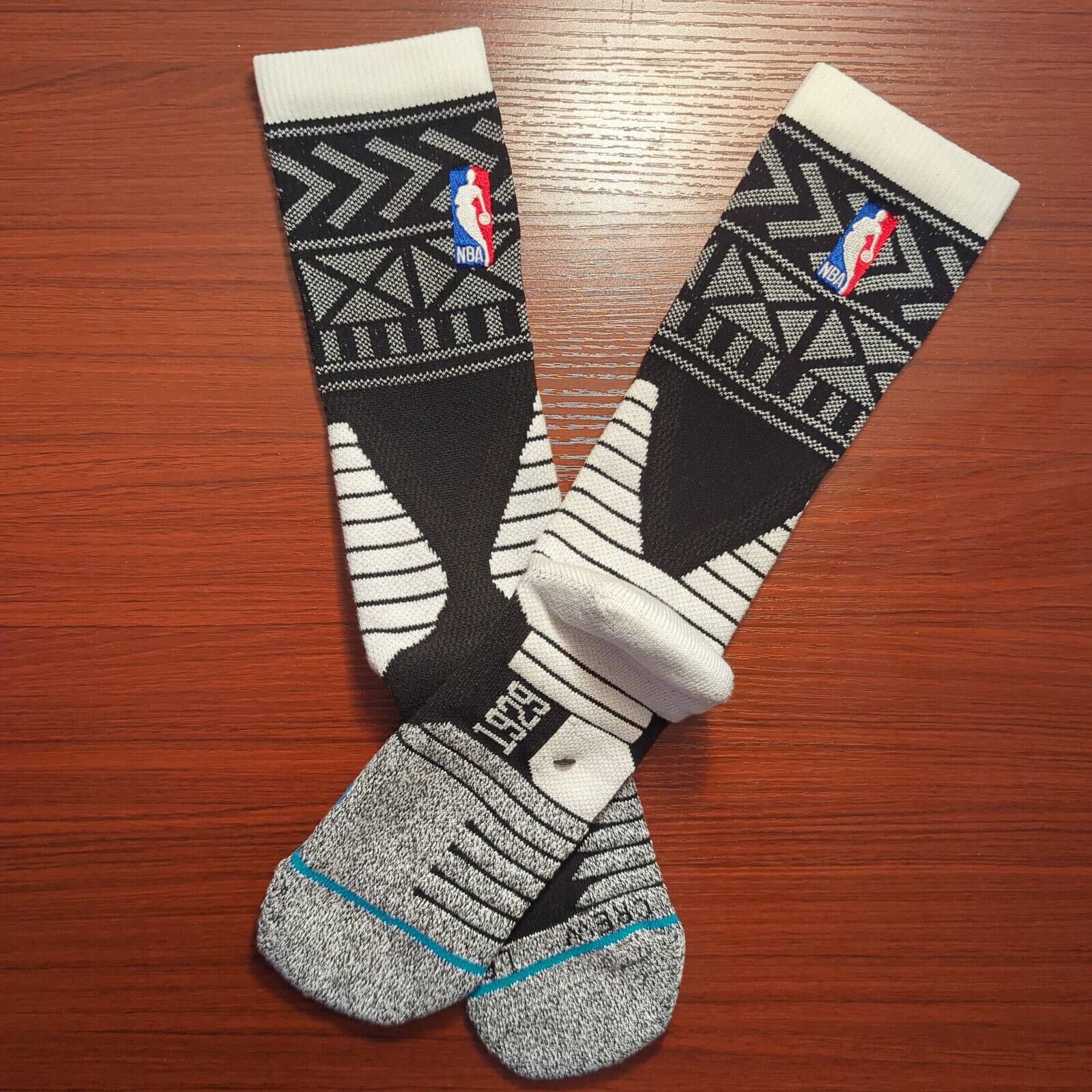 BHM Stance NBA Socks Crew Size Large Black/White Classic Basketball