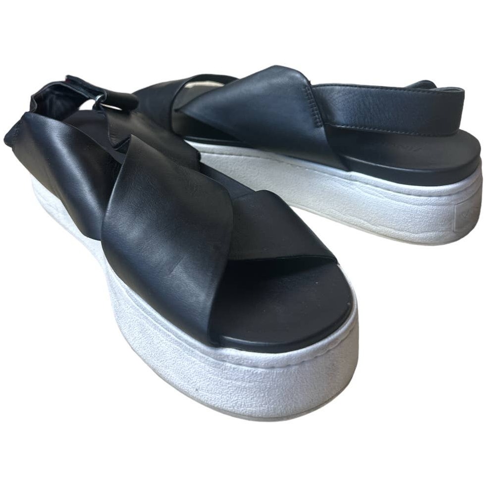 Vince Black Leather Platform Sandals Slingback Women's Size 9.5