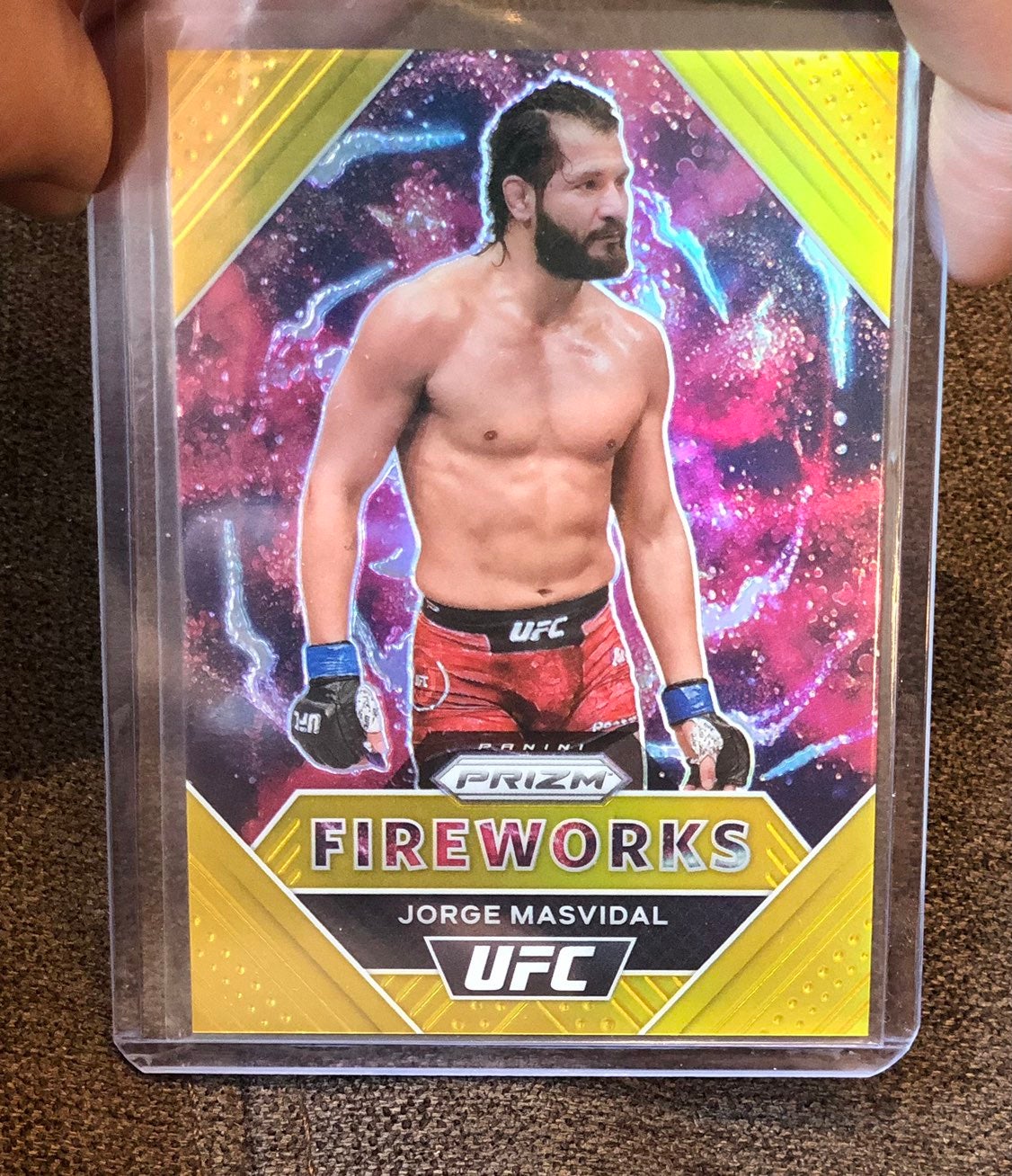 UFC Prizm Jorge Masvidal fireworks gold